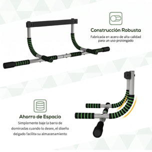 Barra de Dominadas Multifuncional Barra de Dominadas de Pared con Mangos Antideslizantes Carga 110 kg para Ejercicio y Entrenamiento en Casa Gimnasio Gris y Negro