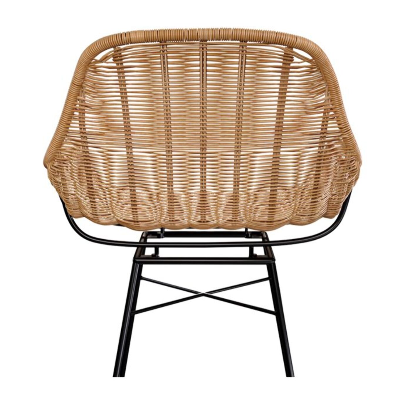 Lot de 2 chaises pour îlot central 65 cm en résine tressée naturelle - Carmela