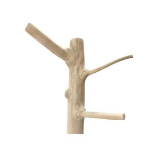 Porte manteau sur pied en bois massif de teck brut H180cm - KEDI