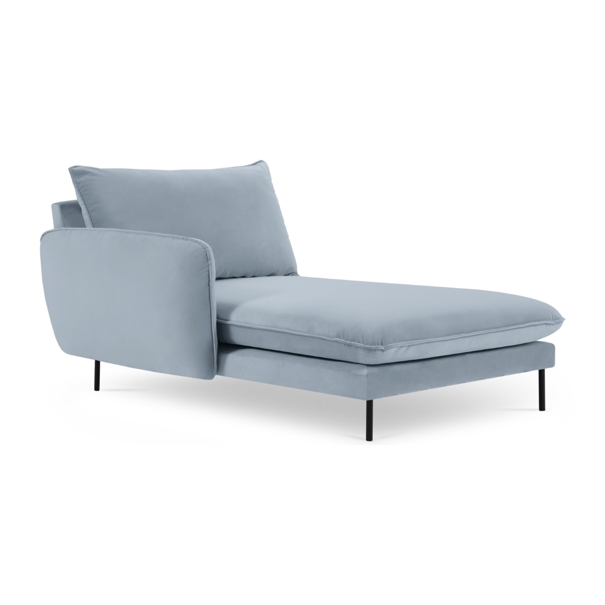 Méridienne gauche "Vienna" en velours bleu clair