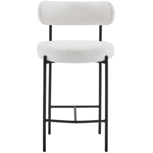 Lot de 2 tabourets de bar en tissu bouclé - EVORA