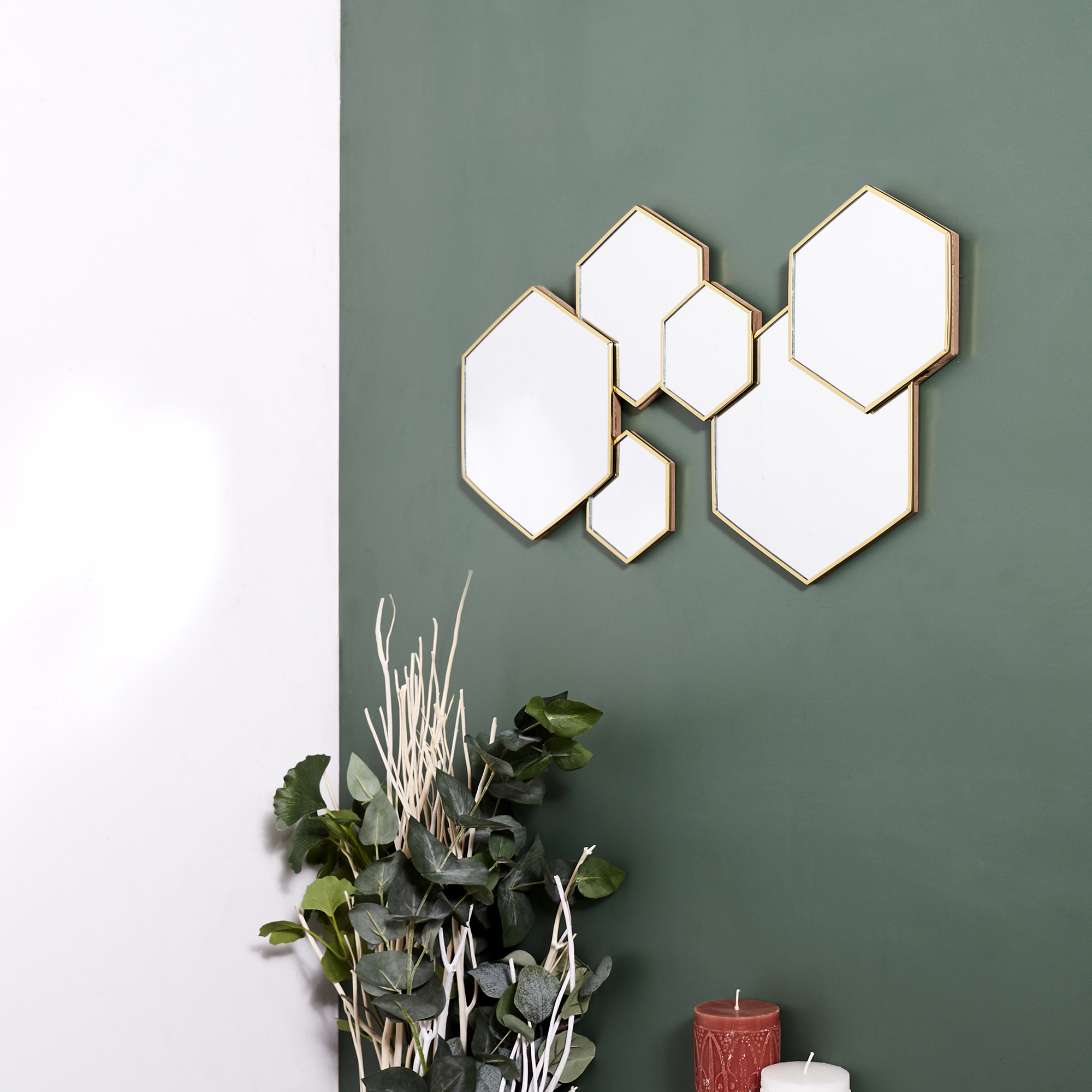 Decoration Miroir Hexagonal