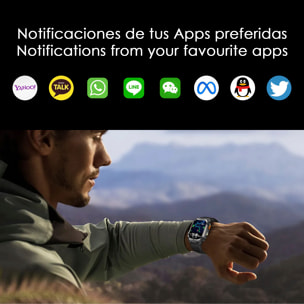 Smartwatch QX18, chiamate bluetooth, GPS + 4 sistemi di localizzazione, torcia, oltre 170 modalità sportive e monitor della salute.