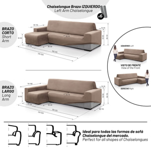 Funda TERCIOPELO ANTI MANCHAS Multi elástica para CHAISE LONGUE modelo VERONICA