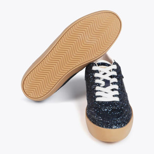 Scarpe da Ginnastica con Zeppa Interna e Dettagli in Pelle