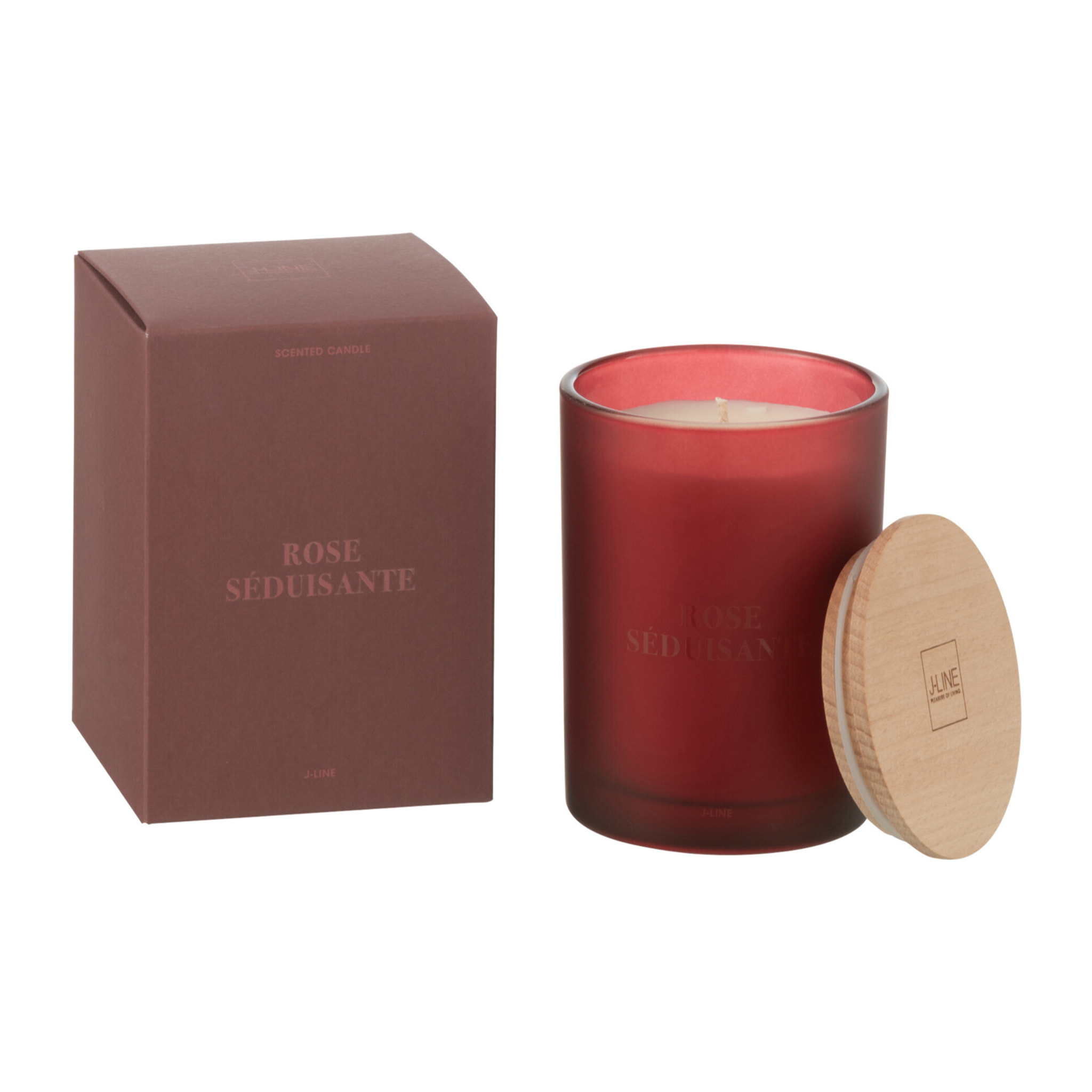 J-Line bougie parfumée Accords Essentiels - Rose Séduisante - rouge - 38H