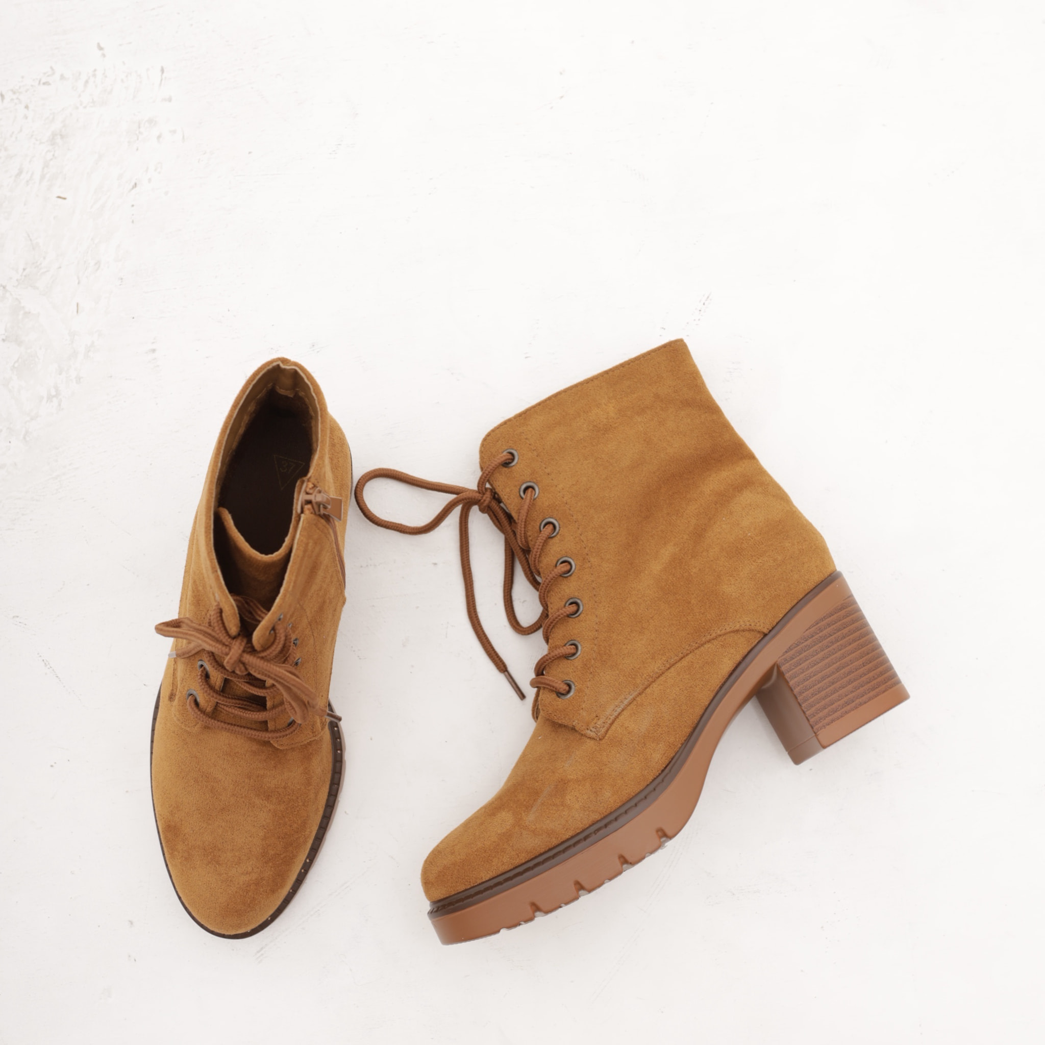 STIVALETTO ALLACCIATO BASSO MARRONE