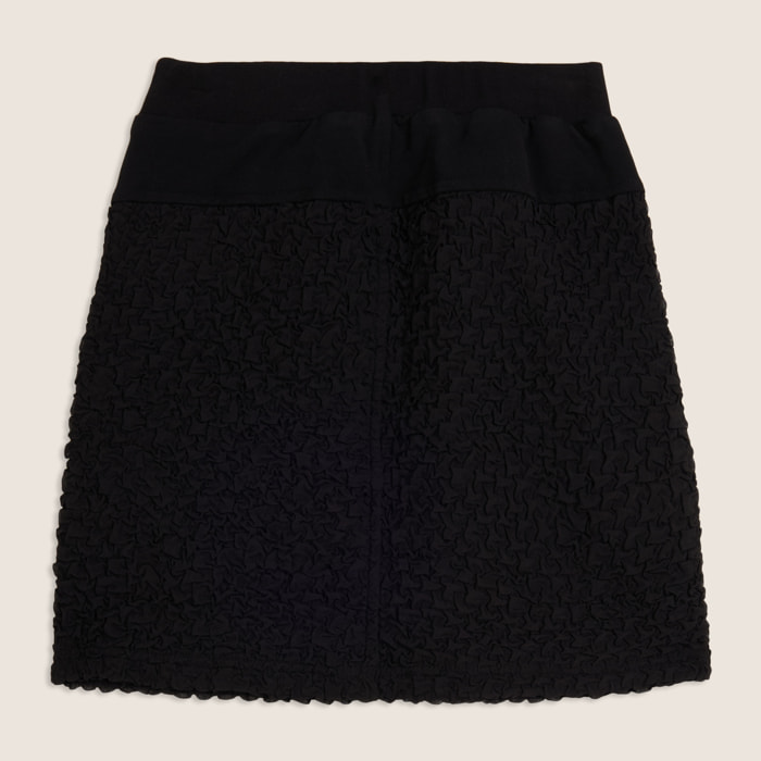 Gonna Junior in pile teddy con dettagli dorati