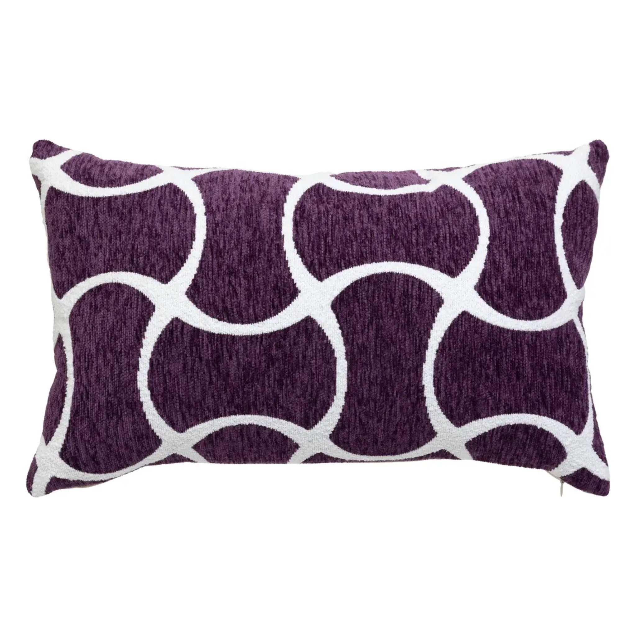 Housse de coussin Jeni chenille violet 50x30cm