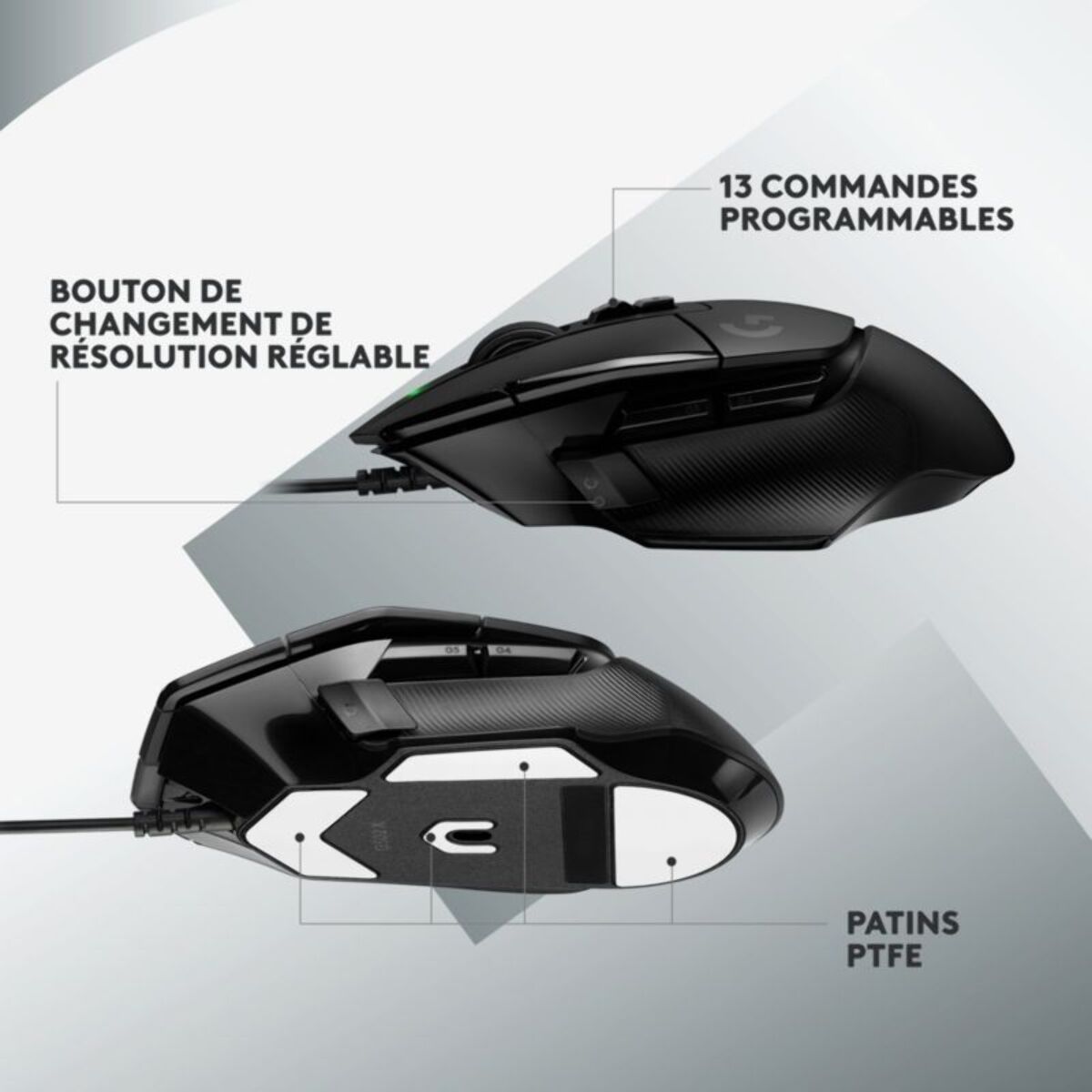 Souris Gamer Filaire LOGITECH G502X filaire noir + tapis G240