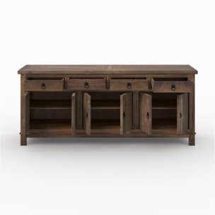 Buffet en bois recyclé 3 portes et 4 tiroirs - Mastic