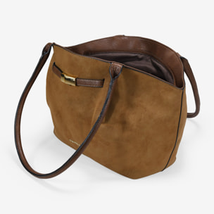 Bolso de hombro cuero con hebilla