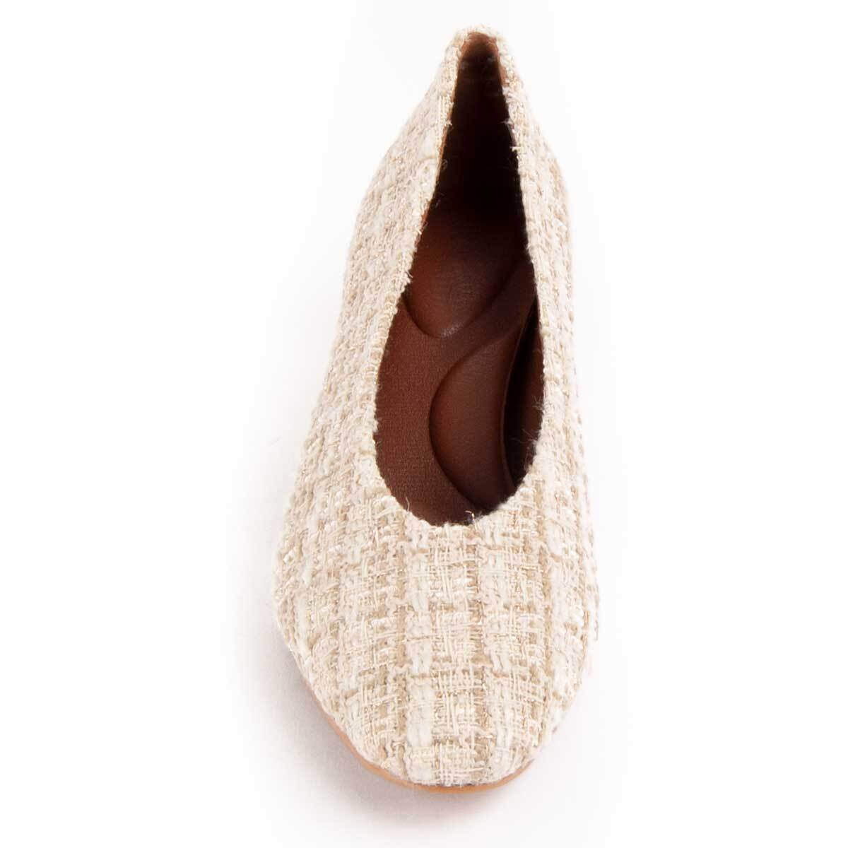 Zapato De Tacón - Beige - Altura: 4 Cm