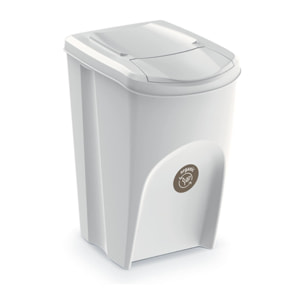 Well home - set de 4 cubos de basura-papelera reciclaje, blanco roto, 4x 35l