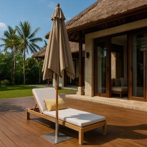 Parasol en aluminium et toile taupe 200cm COMETE