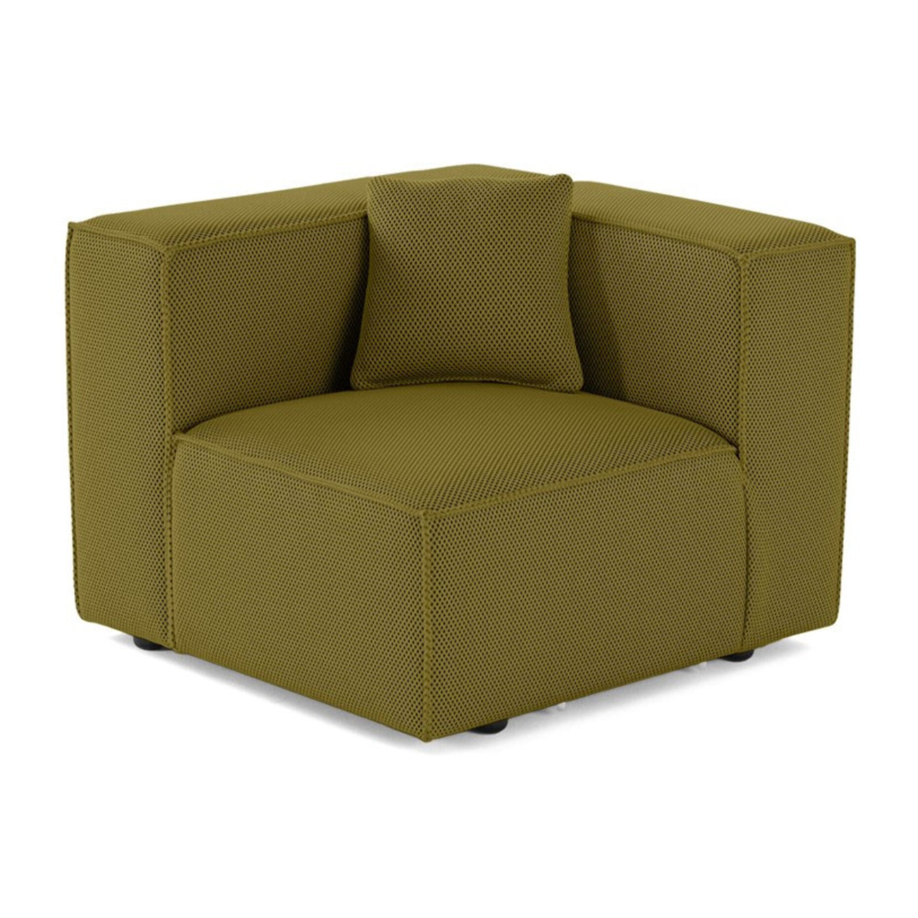 Arty - module d'assise gauche - en tissu mailles 3D - Vert Olive