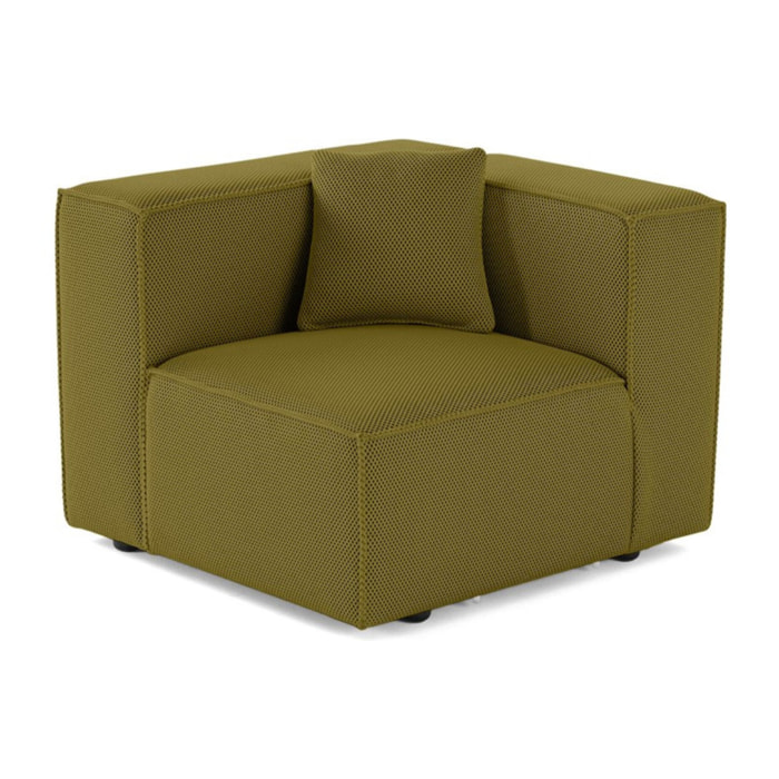 Arty - module d'assise gauche - en tissu mailles 3D - Vert Olive