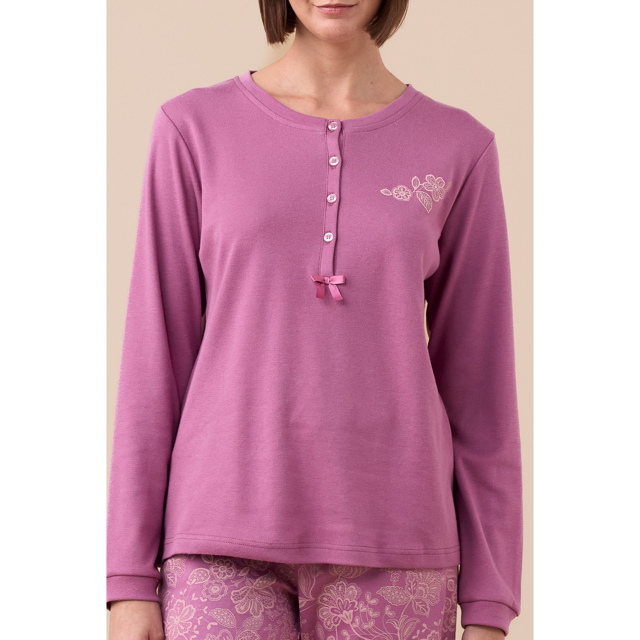 Pigiama donna caldo cotone articolo flory Noidinotte