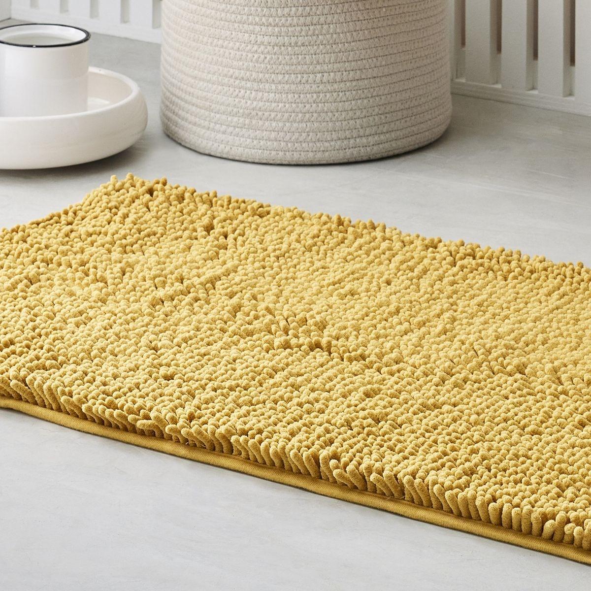 Tapis de bain mèche uni ESSENTIAL jaune