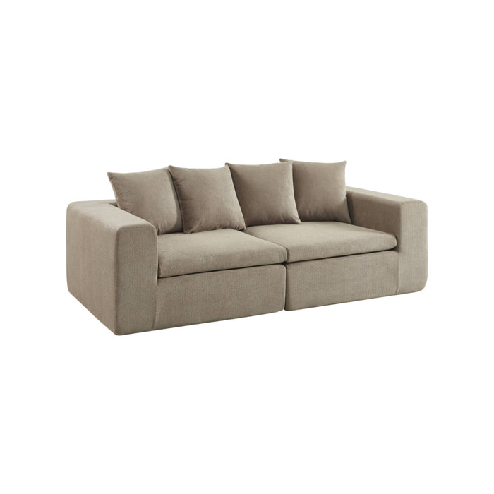 Canapé modulable tissu chenille 3 places MOVI