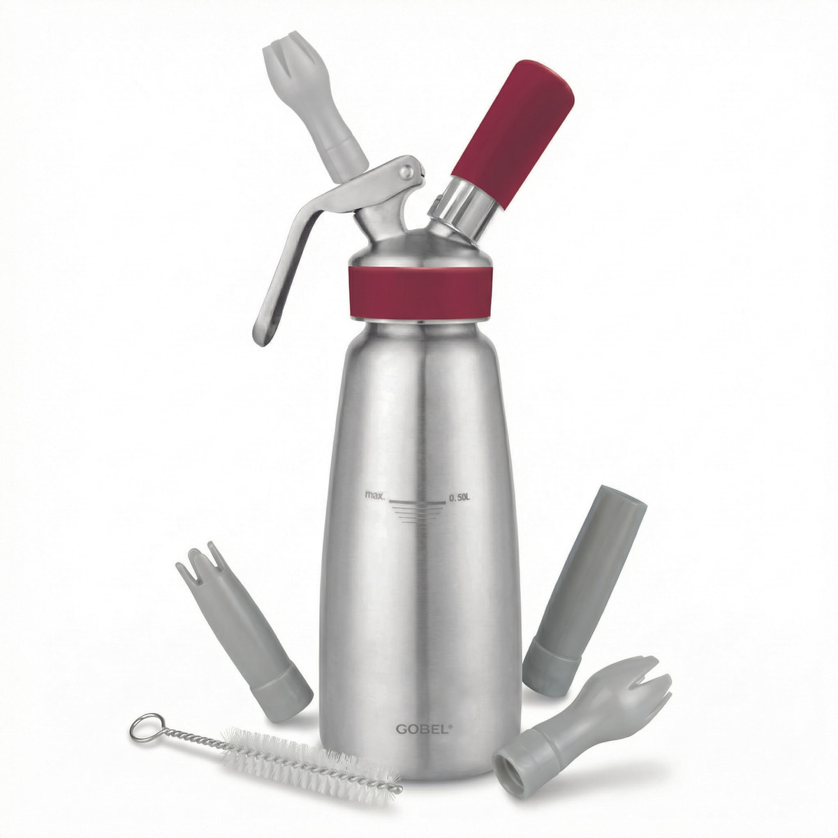 Siphon professionnel inox GOBEL - cuve inox - tête inox - 0.5L