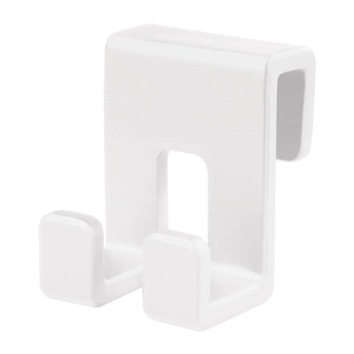 Double crochet suspendu en acrylique pour écran de douche, blanc (SATWIHACEKPLASTB)