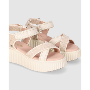 Sandalias - Beig - Tacón: 5 cm