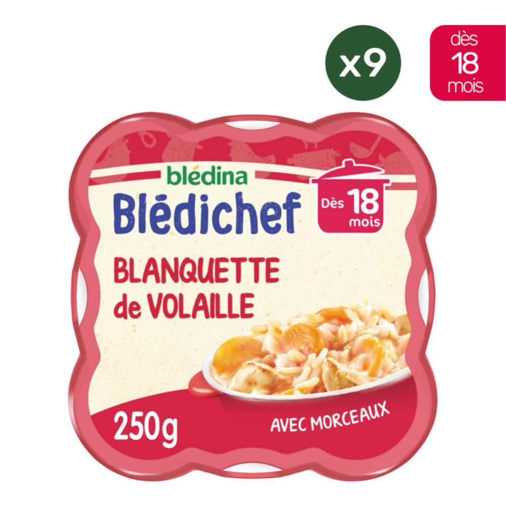 9 Assiettes Blanquette de Volaille - Bledina Bledichef - Dès 18 mois