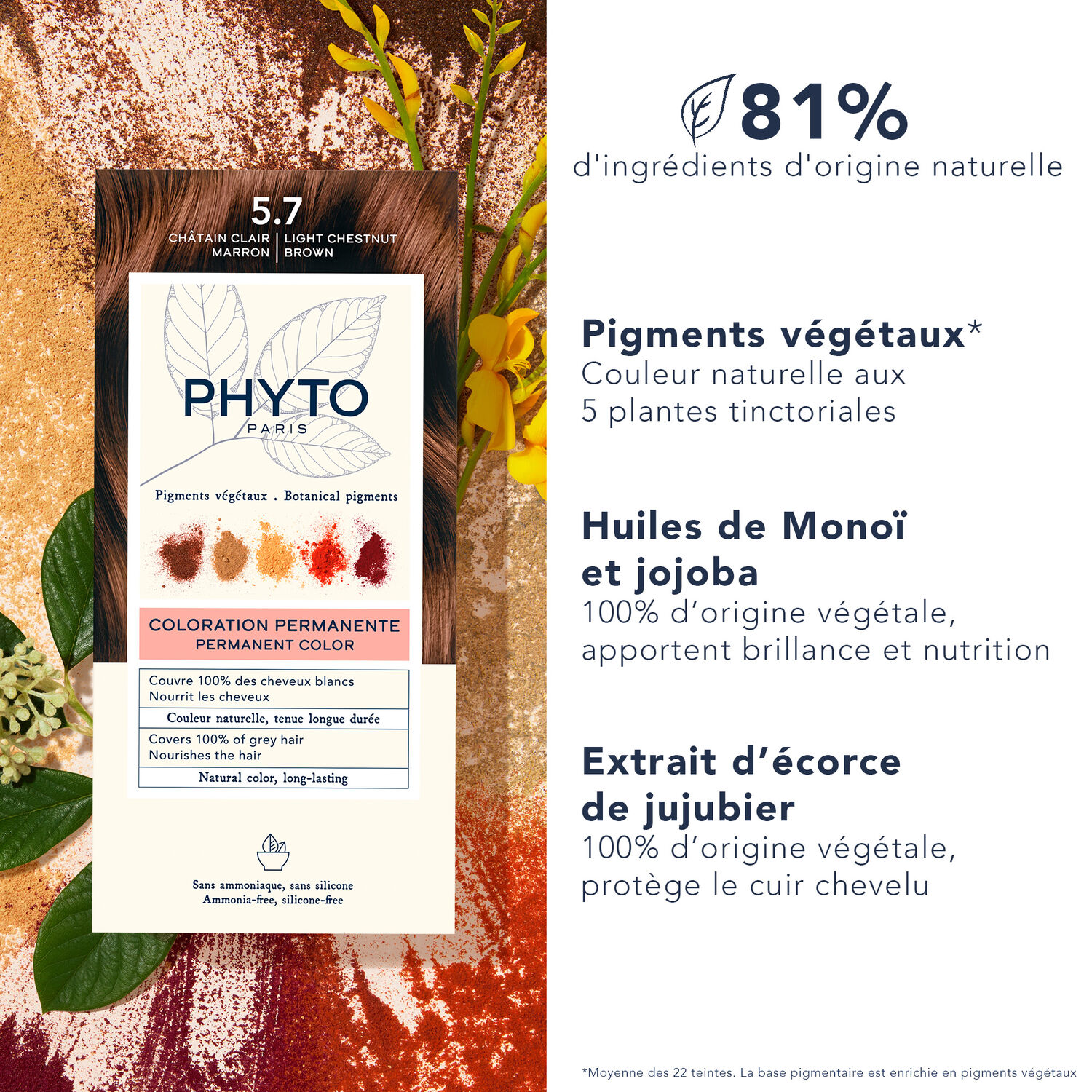 Kit Coloration - Coloration Permanente 5.7 Châtain Clair Marron