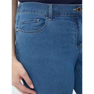 Fiorella Rubino - Jeans cropped in denim con spacchetti - Blu