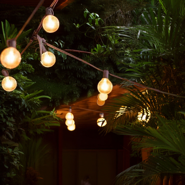 Set de luces led blancas cálidas de fiesta grises - panel solar y batería recargable incluida