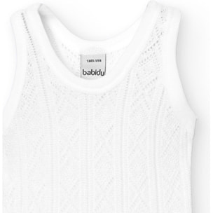 Body bebé tirantes finos perlé algodón