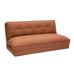 Chauffeuse 2 places convertible en tissu terracotta SALLY