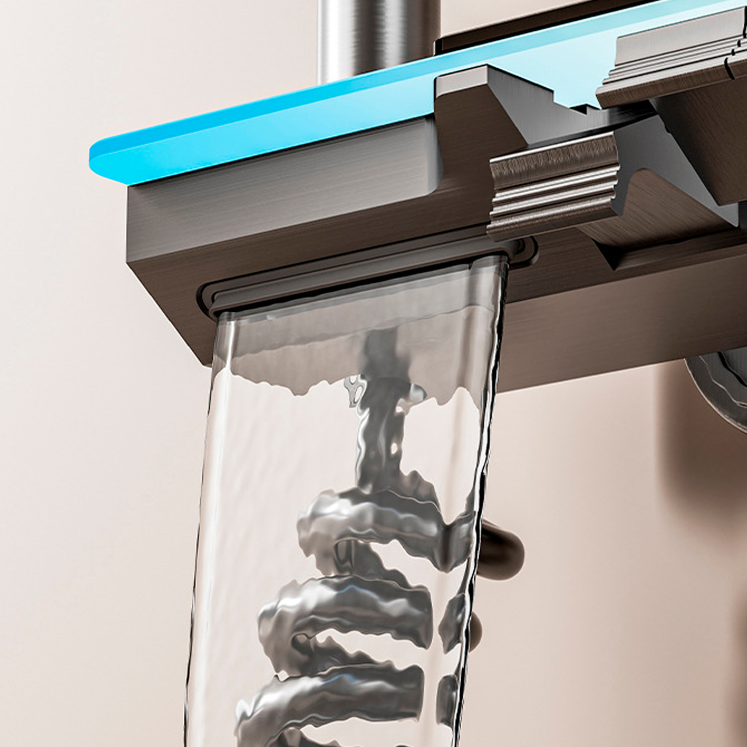 Juego de ducha completo 845 montado en pared. Con pantalla digital y múltiples modos de agua, con mezclador, iluminación ambiental y control preciso.