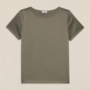Oltre - Camiseta bimaterial - Verde militare
