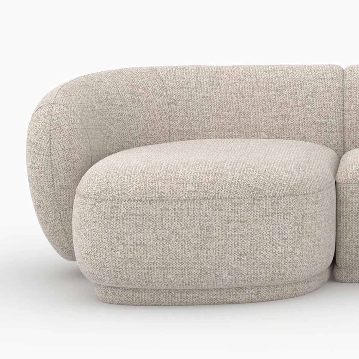 Canapé d'angle modulable 4 places en tissu beige chiné - Nova