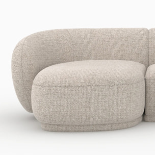 Canapé d'angle modulable 4 places en tissu beige chiné - Nova