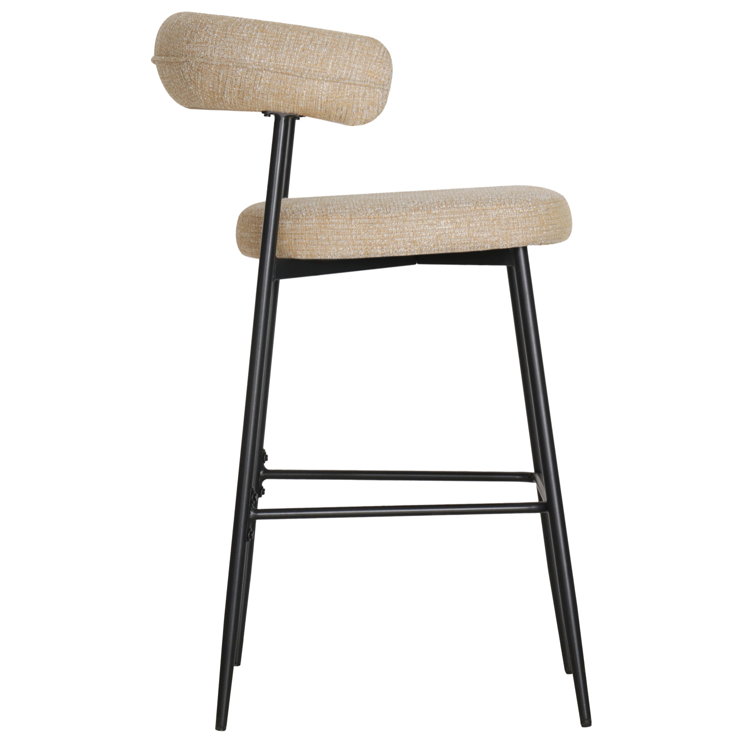 Lot de 2 tabourets de bar en tissu jaune chiné THEA