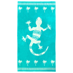 Serviette de plage éponge velours Jacquard - Koko - 90x170cm - 400g/m²