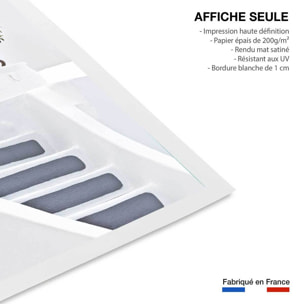 Poster escalier blanc paros Affiche seule