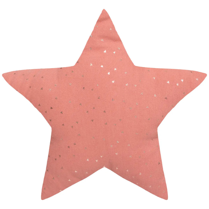 Coussin enfant "Berlingot" étoile - coton - rose terracotta - 40x40 cm