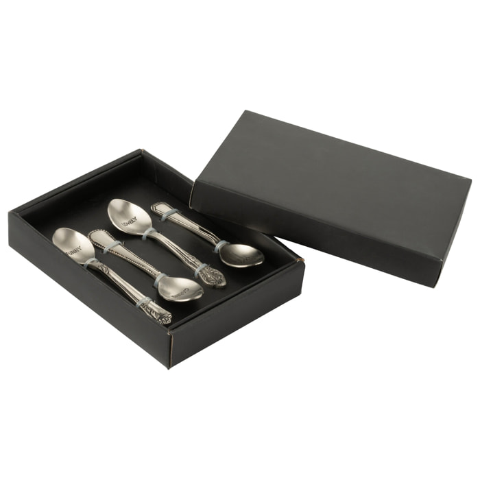 J-Line cuillère - laiton - argent - boîte de 4