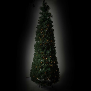 Albero di natale pieghevole verde con 793 rami e 150 led cm ø74h180