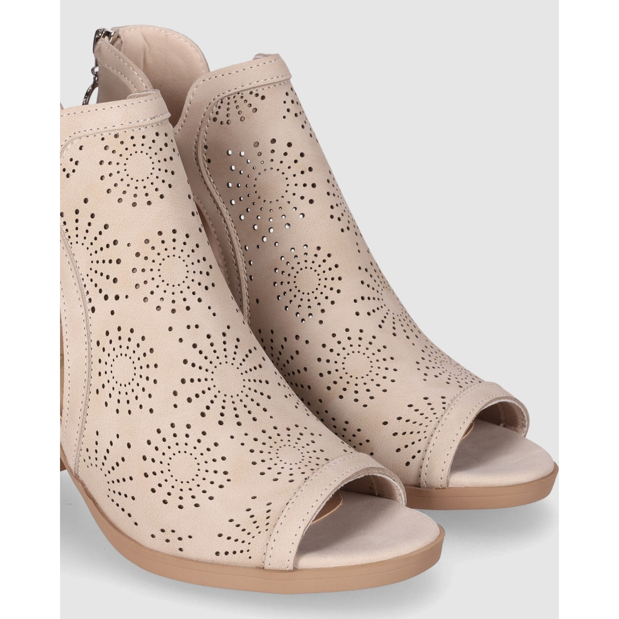 Sandalias - Beig - Tacón: 7 cm