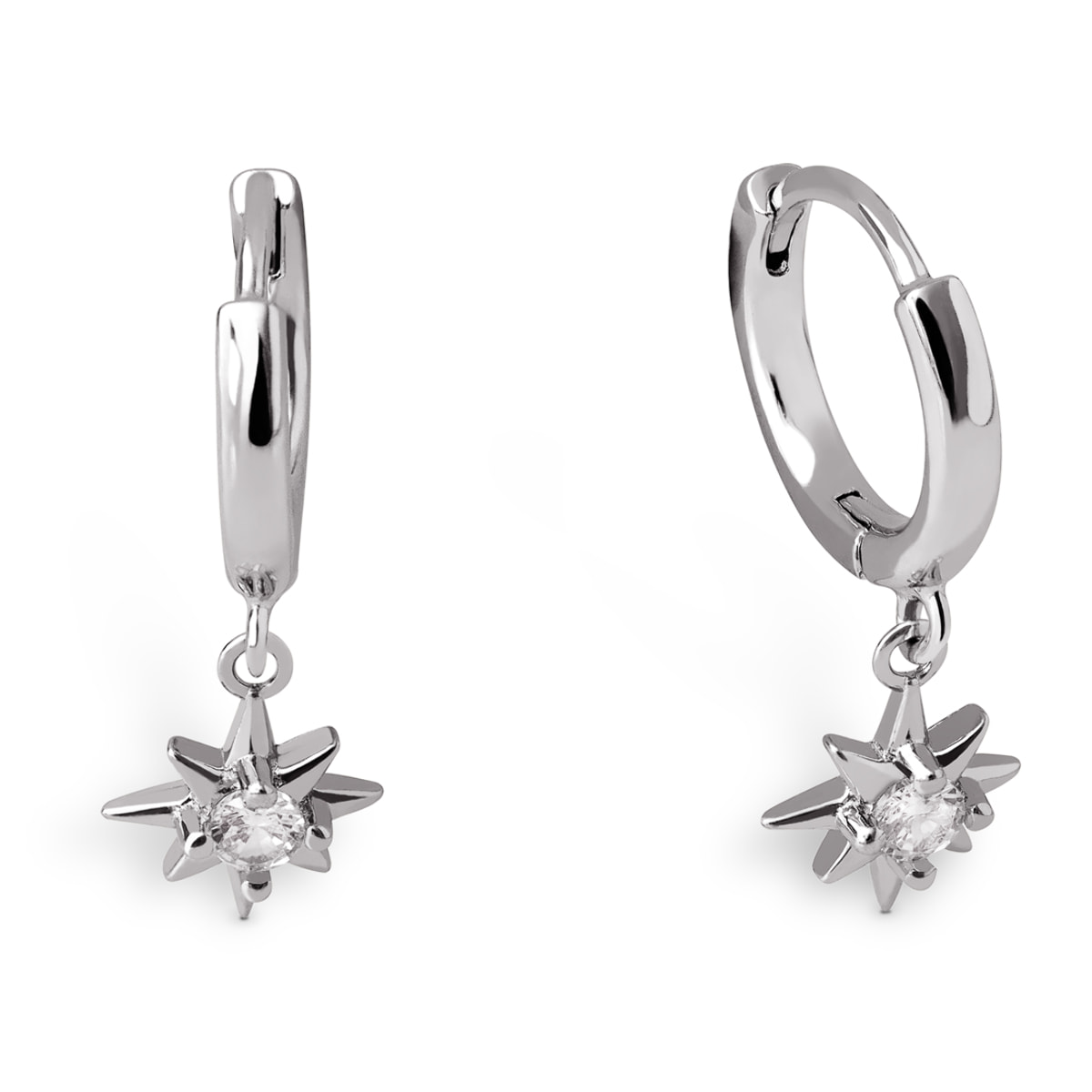 Pendientes Polar Star Plata