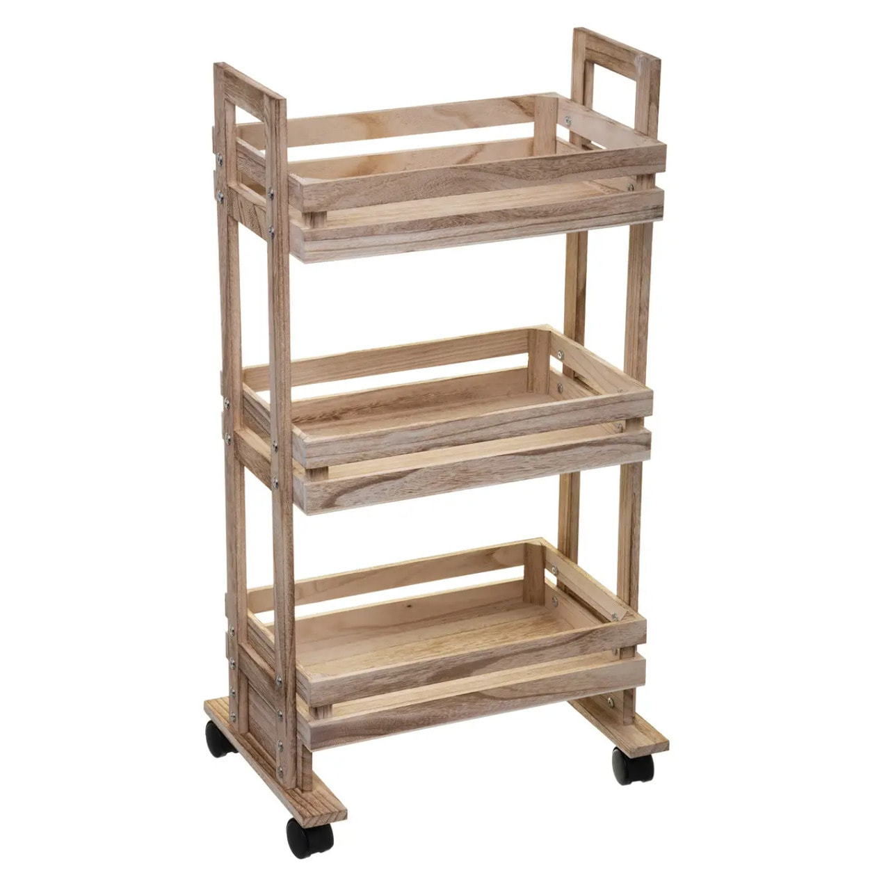 Desserte à roulettes 3 étages en bois cagette