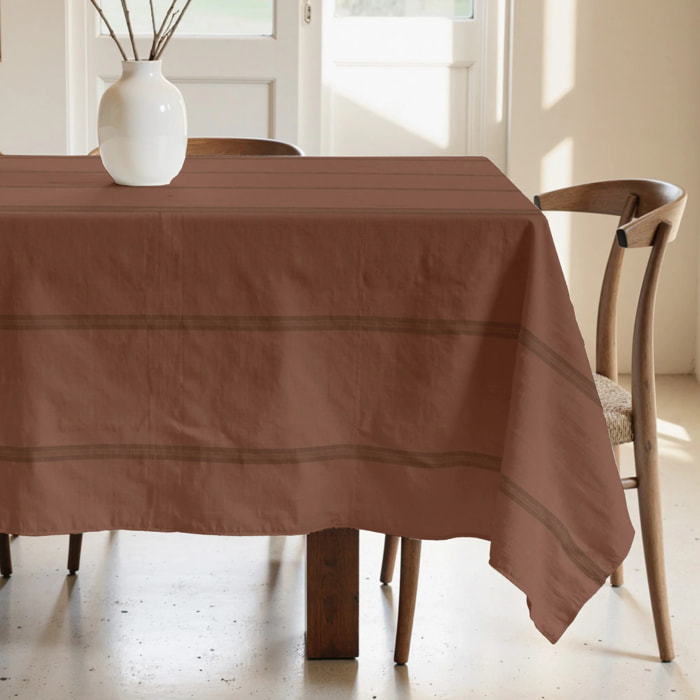Nappe anti-taches 100% coton Nua Terre cuite