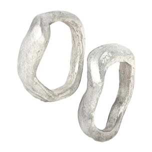 Pareja de anillos Aguas mixtas plata 10µ y chapado dorado