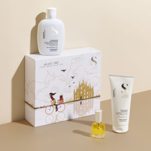 ALFAPARF MILANO Set Holiday Semi Di Lino Diamond Shampoo 250ml + Conditioner 200ml + Oil 15ml