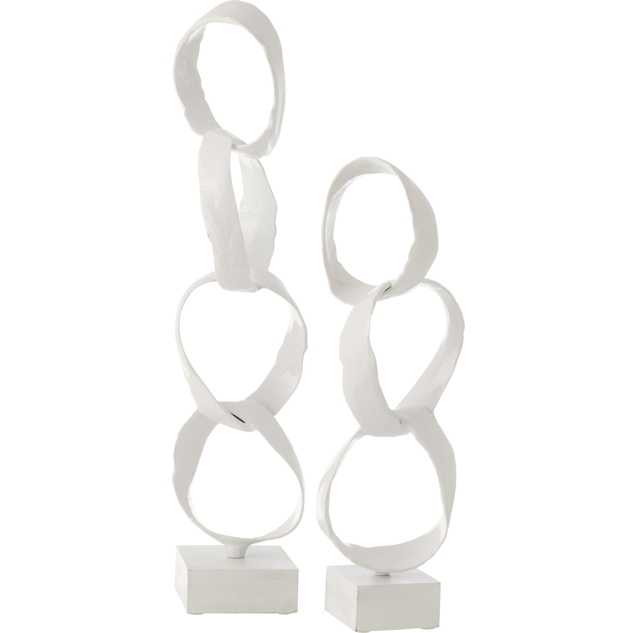 J-Line décoration Anneaux Sur Pied - aluminium - blanc - large